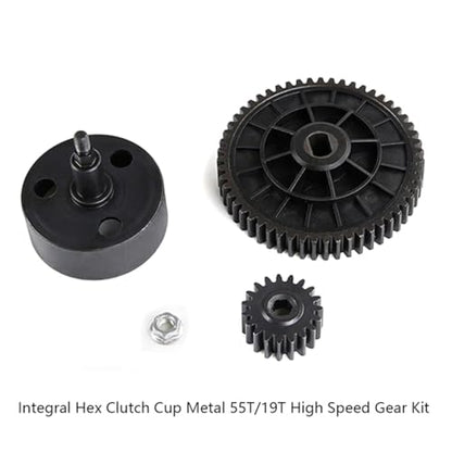Metal Clutch Bell and High Speed Gear Set 19T 55T | for 1/5 HPI ROFUN ROVAN King Motor BAJA 5B 5T 5SC Rc Car Parts - style: High Speed Gear 55T 19T