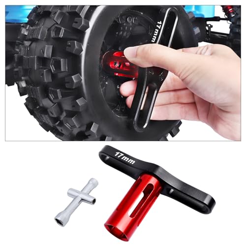 17mm Hex Wheel Nut Wrench & Small Cross Hex Wrench Tool Set for 1/8 1/10 RC Crawler Truck On-road Buggy Motor