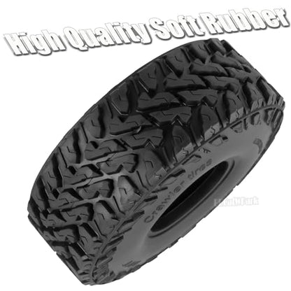 RC 1.9In Soft Rubber Wheel Tires for 1/10 RC Crawler Car SCX10 SCX10 II 90046 SCX10 III AXI03007 SCX10 Pro TRX4 TRX6 D90 Gen7/8 VS4-10 MST CFX,BRCatWPark 4Pcs Soft Rubber Wheel Tires-(E) - style: 4Pcs 1.9 Rubber Wheel - (E)