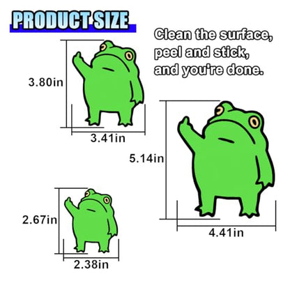Creative Three Frog Vinyl Decal Car Sticker, Middle Finger Funny Frog Decal Car Truck Sticker, Personalized Cartoon Auto Body Decoration Stickers for Window Bumper Laptop Wall (to The Left)