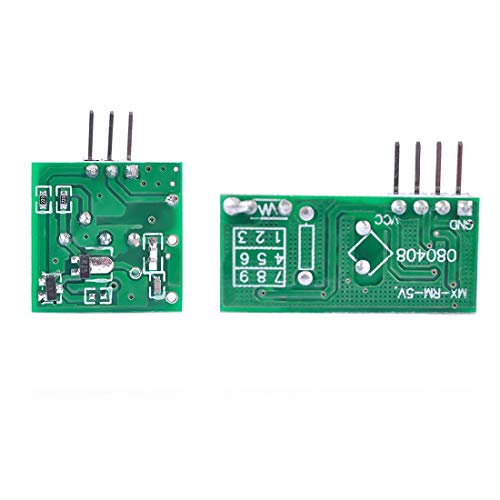 HiLetgo 5 Sets 433M Transmitter + Receiver Kit High Frequency Super Regenerative Transceiver Module for Burglar Alarm