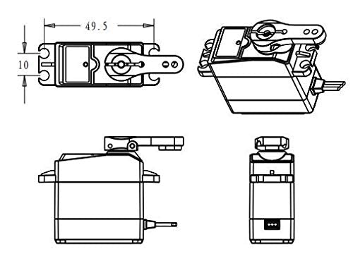 Pack of 4 DS3218 Digital RC Servo Motor 20KG High Torque Full Metal Gear Waterproof for Baja Cars Robot DIY 270° - size: 20kg x 4PCS(270°)