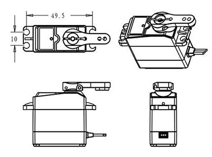 Pack of 4 DS3218 Digital RC Servo Motor 20KG High Torque Full Metal Gear Waterproof for Baja Cars Robot DIY 270° - size: 20kg x 4PCS(270°)