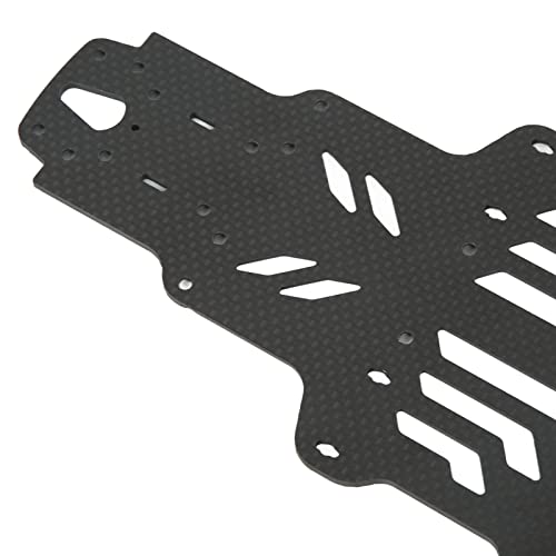 RC Drift Racing Chassis Plate, Carbon Fiber Aluminum Alloy RC Car Chassis Upgrade Parts, High Strength CNC Carbon Fiber for MST RMX2.0S RRX2.0S 1/10, Lightweight Two Layer Hollow D (Black) - color: Black