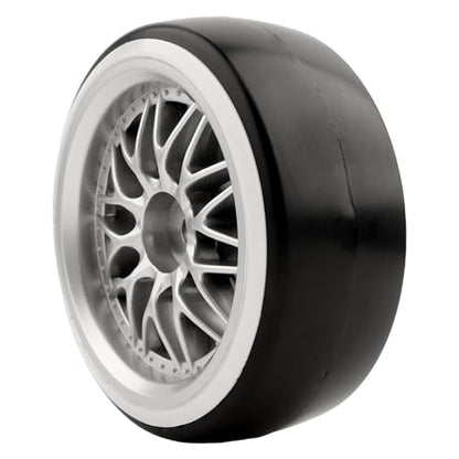 4PCS 1/10 Scale Hard Plastic RC Drift Tires - 12mm Hex Hub On-Road Touring Racing Wheels Compatible with Traxxas 4 Tec 2.0 Tamiya TT01 XV01 Kyosho WR8 Sakura WLtoys HPI Touring Racing Car