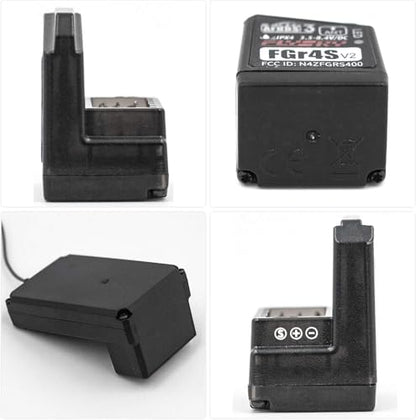 Flysky FGr4S V2 Receiver, 4CH AFHDS 3 Receiver for Flysky FS-NB4/PL18 RC | AFHDS 3 Protocol, Single Antenna, PWM/PPM/I‑Bus Outputs, Two‑way Transmission, Fast Binding for Car & Boat