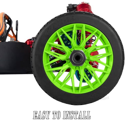 RC Tires Highway Tires for 1/8 Typhon 6s BLX,1/7 Infraction 6S BLX,Limitless RC Car,RC Wheels Set/Highway Wheel,Plastic Wheels,Green - color: Green- (Wheel Tires)