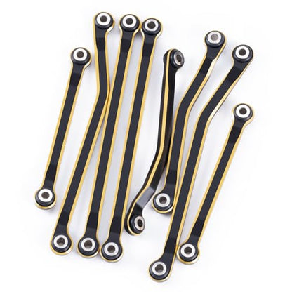 8PCS TRX4M Brass High Clearance Chassis Links Set Black Coating Link Counterweight Heightened Link Rod Linkage Set for 1/18 RC Crawler Car TRX4M High Trail K10 F150