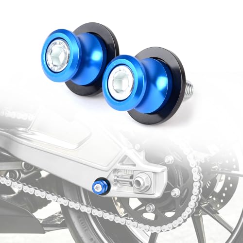 Goldfire 2pcs 10MM M10 X1.25 Motorcycle Swing arm Sliders Spools CNC Swing Arm Stand Screw for FZR 1000/600R/400 for Kawasaki Z750 /Z750S/ Z750R /ER-6F /ER-6N /Duke 125/200/390 (Blue) - color: Blue Style 10MM M10 X1.25 Swing Arm Stand Screws