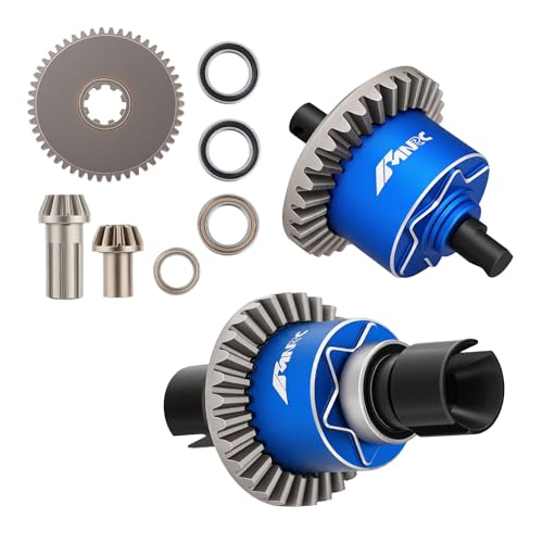 Alloy Front Rear Differential Diff & Spur Input Gear Kit for HyperGO 1/14 H14BM 14209 14210 Series Upgrades Part Blue - color: Blue