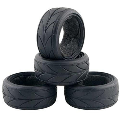 1/10 RC Rally Racing Touring Tires OD 65mm Soft Rubber On Road Tyres For 1:10 Street Car Tamiya TT01 TT02 XV01 TA06 A959 PTG2 HPI KYOSHO HSP PTG2 Traxxas RC Drift Wheels 4PCS