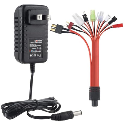 RC Battery Charger 9 in 1 nimh Battery Chargers for 4.8V 7.2V 8.4V 9.6V Battery Compatible 2.4V-12V NiMH/NiCD Pack