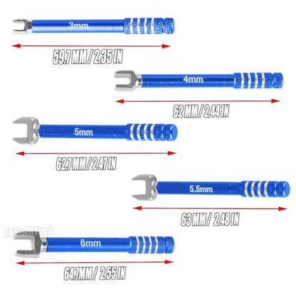 RC 3/4/5/5.5/6MM Turnbuckle Wrench Spanner for RC Crawler Car,Medium Carbon Steel Links Wrench,Multi-Function Turnbuckle Nut Ball Joint Remover RC Repair Tool,(5Pcs Navy Blue) - color: Navy Blue - (3/4/5/5.5/6mm Turnbuckle Wrench)