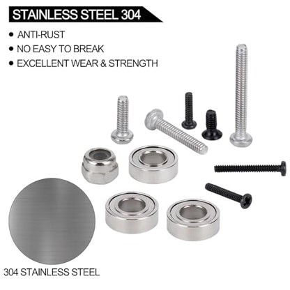 120PCS RC Screw Kit with Bearings for Axial SCX30, Stainless Steel M1 M1.4 M2 Hardware Set, Hex & Phillips Screws, Durable Upgrade Parts for 1/30 RC Crawler with Box