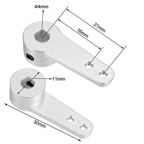 uxcell Aluminum Steering Arm, 4mm for RC Car Half/Single Arm Horn Parts Rod