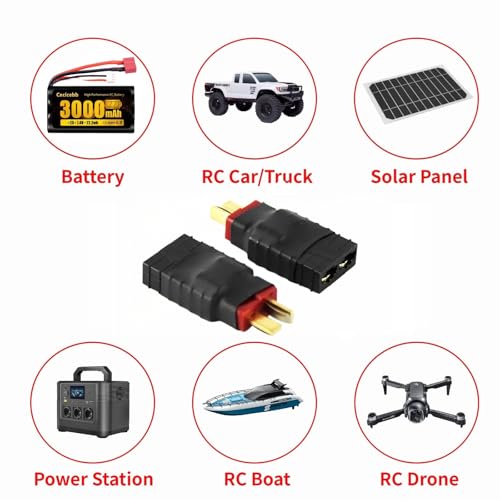 4 Pack Male Deans-T Plug Connector Adapter Compatible with TRX Wireless Converter for RC Battery Charger Slash Conversion Adapter with Storage Box