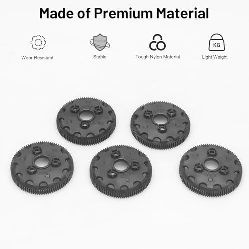 daitoku 48P 90T Spur Gear Transmission Gears RC Upgrade Parts 5Pcs for 1/10 Slash 2WD Rustler Stampede Bandit VXL XL-5 - size: 48P 90T