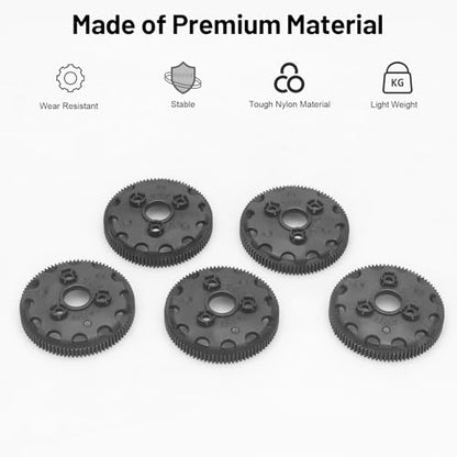daitoku 48P 90T Spur Gear Transmission Gears RC Upgrade Parts 5Pcs for 1/10 Slash 2WD Rustler Stampede Bandit VXL XL-5 - size: 48P 90T