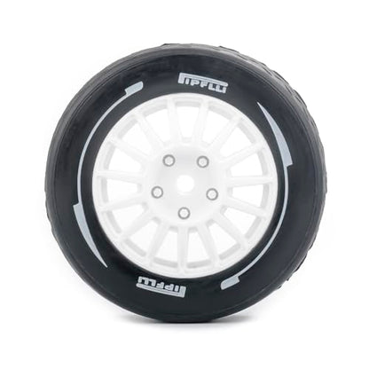 4PCS 1/10 RC Rally Tires & Rims, 58x22mm 12mm Hex Wheel Set, Fits for MJX 14303 14304 1/14 Scale On-Road Car W310 (White) - color: White