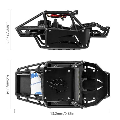 INJORA Black Rock Buggy Bodyshell for SCX24 C10 JLU Bronco Basecamp 4Runner - color: Black