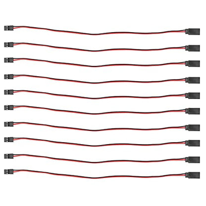 10PCS 3 Pin Servo Extension Cable Futaba JR RC Car Helicopter Aircraft Brass Core Connector Wire (300mm Male to Female) - size: 300mm male to female