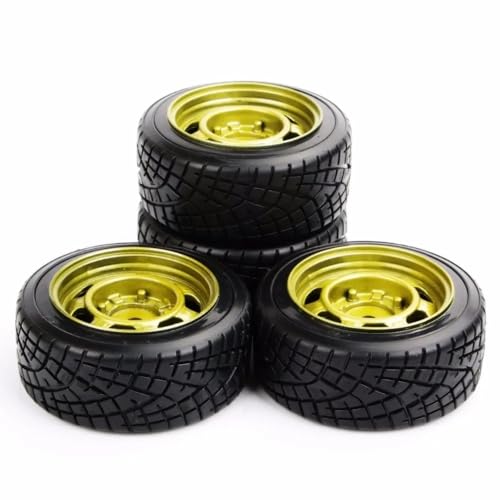COMODO 1/10 RC Drift Tires and Wheel Rims with 6mm Offset 12mm Hex for On-Road Car Replacement Parts