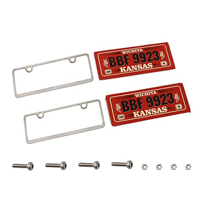 2PCS HIRCQOO Metal RC Car License Plate Decorations Accessories Compatible with Traxxas TRX-4 Tamiya CC01 Axial SCX10 D90 1/10 RC Crawler Car (BBF9923) - style: BBF9923