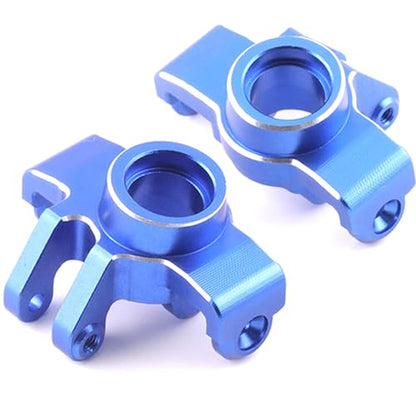 Front Steering Block, Front Knuckle Spindle Aluminium Upgrade Parts for Arrma 1/18 Granite Grom Mega 380 Brushed 4X4 Monster Truck & Typhon Grom Mega 380 Brushed 4X4 Small Scale Buggy, Blue (2PCS) - style: Front Steering Cup- Blue