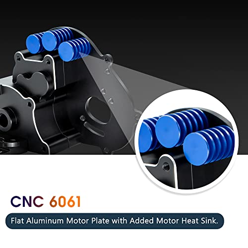 GLOBACT RC Transmission for 1/10 Slash/Stampede/Rustler 2WD, Replace 3691 | Including Aluminum Motor Plate and Arm Mounts