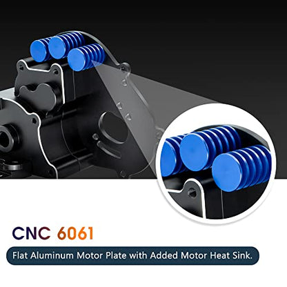 GLOBACT RC Transmission for 1/10 Slash/Stampede/Rustler 2WD, Replace 3691 | Including Aluminum Motor Plate and Arm Mounts