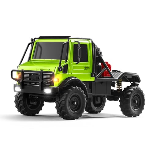 1/18 RC Semi-Truck for Adults, MN-333 Unimog Off-Road RC Rock Crawler, 4WD RC Truck RTR Transport Car Alloy Model for Hobby Toy Gifts (Green) - color: Green