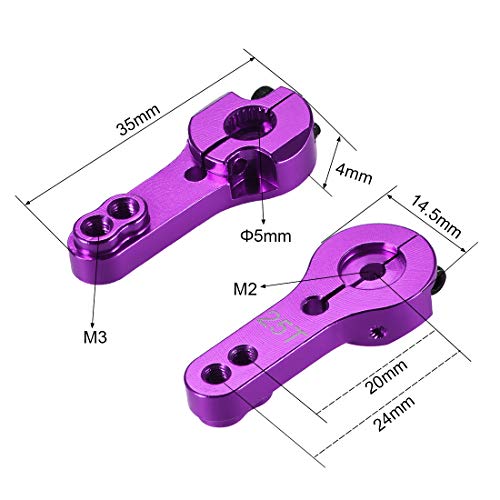 uxcell Aluminum Servo Horn 25T M3 Thread Purple, for Futaba Savox Xcore HL HSP HD Power Go Tech,2pcs