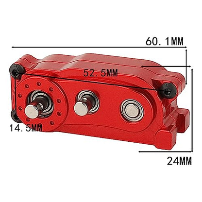 All Metal Front Planetary Motor Transmission Prefixal Gearbox Transfer Case with Hardened Steel Drive Shaft for 1/10 RC Crawler Car Axial SCX10 & SCX10 II 90046 Upgrade Parts (red) - color: Red