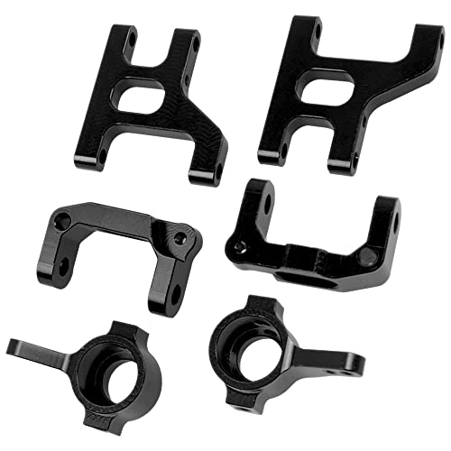 ShareGoo Front Steering Knuckle Cup C-Hub Carriers RC Swing Arm Drive Shaft Compatible with Tamiya CC01 CC-01 1/10 RC Crawler Car Upgrade Parts (Black) - color: Black