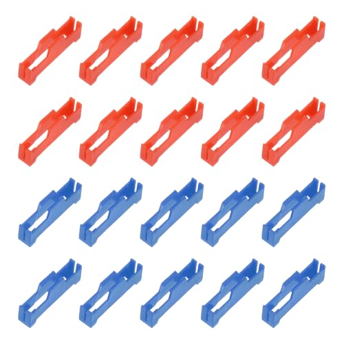 MECCANIXITY 40 Pcs Servo Extension Cable Clips Lock, Servo Cable Safety Connector Lead Wire Buckle Lock for RC Car Plane Boat DIY Y Adapter Cable, Red/Blue - color: Red/Blue