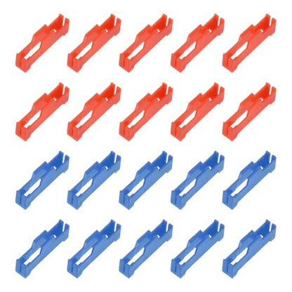 MECCANIXITY 40 Pcs Servo Extension Cable Clips Lock, Servo Cable Safety Connector Lead Wire Buckle Lock for RC Car Plane Boat DIY Y Adapter Cable, Red/Blue - color: Red/Blue