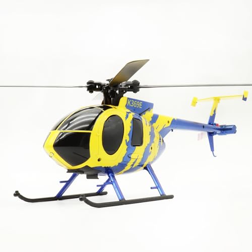 RC ERA C184 MD500 100 Size | 6-Axis Gyroscope 4CH RTF Optical Flow Sensor & Upgraded Transmitter, Beginner-Friendly Electric RC Helicopter - color: ERA-C184-YB (Yellow-Blue)