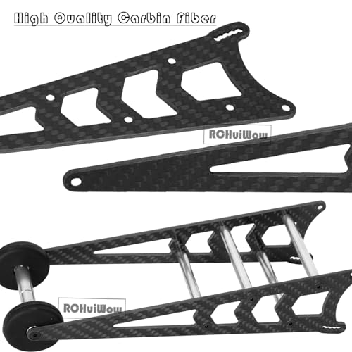 RC Wheelie Bar w/Mount Upgrades Part for 1/10 Slash Rustler Bandit 2WD(VXL),Carbon Fibre Wheelie Bar Kit Tail Wheel Head up Wheel Assembly Hops Up,Black - color: Black(1set)