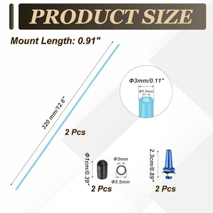 uxcell 320mm Plastic Protection Antenna Tube, RC Antenna Tube with Mount and Cap for RC Car Boat Drone Receiver(Blue, 2 Pcs) - color: Blue, size: 320mm