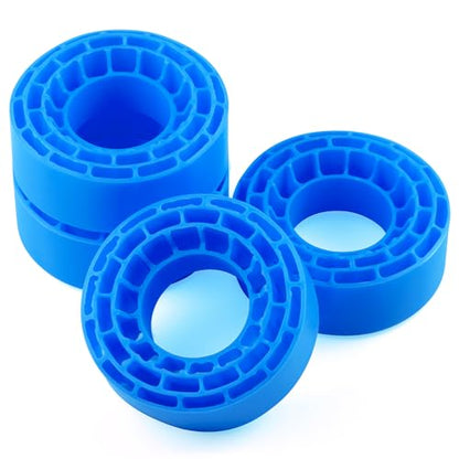 1.3" Silicone Rubber Insert Foam fit for 68-72mm*24-27mm 1.3" Tires, Ultra Soft Blue Silicone Rubber Liner for TRX4M SCX24 1/18 1/24 Crawler Tire, Replacement of Sponge Foams 4pcs (Blue)