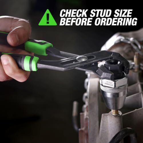OEMTOOLS 25438 Stud Extractor Clamps 6mm to 12mm Bolts, Studs, Screws | Stud Extractor Tool, Manifold Stud Remover, Worn Screw Remover, Broken Stud Extractor, 3/8" Drive, 15/16" SAE Hex