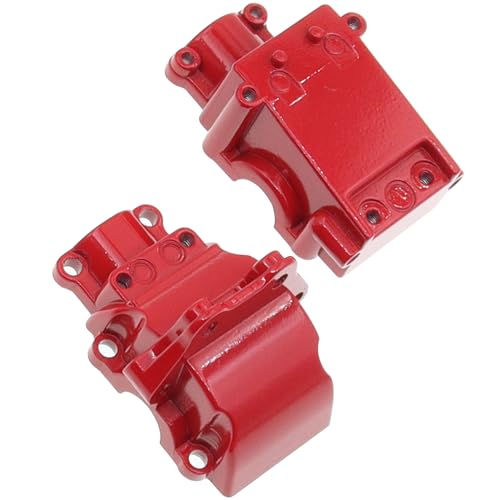 Metal Front&Rear Differential Gearboxes Housing Cover with Differential Gear Set Compatible with WLtoys 1/14 144010 144001 144002 124018 124016 124017 124019 RC Car Upgrades Parts (Red) - color: Red
