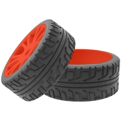 ShareGoo 1/8 RC Buggy Off Road Tires and Wheels Rim 17mm Drive Hex Compatible with Arrma Typhon Kyosho Losi VRX Redcat Tamiya HPI 1/8 RC Off Road Buggy (Red) - color: Red