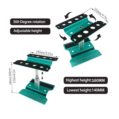 RC Car Stand RC Repair Stand 360 Degree Rotation Lift or Lower for Traxxas Arrma Redcat Axial RC4WD HSP Losi 1/8 1/10 1/12 1/16 Scale RC Crawler Car Truck Buggies (Green) - color: Green