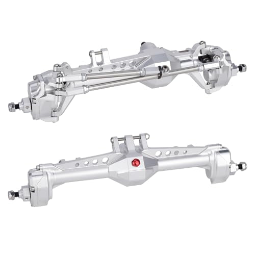 Vanquish F10 Portal Axles, 1/10 RC Aluminum CNC Complete F10 Front & Rear Axles with CNC Machined High Strength Steel Gears for 1/10 RC Crawler Vanquish VS4-10 Axial SCX10 II Upgrades (Silver) - color: Silver