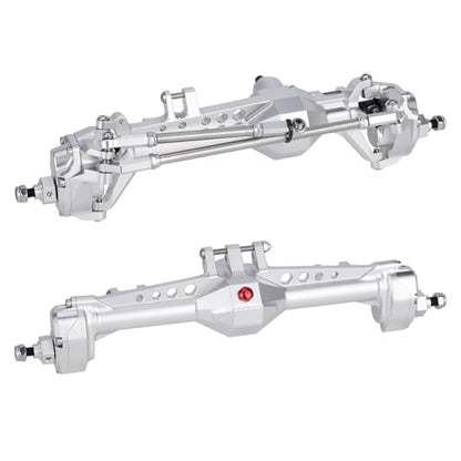 Vanquish F10 Portal Axles, 1/10 RC Aluminum CNC Complete F10 Front & Rear Axles with CNC Machined High Strength Steel Gears for 1/10 RC Crawler Vanquish VS4-10 Axial SCX10 II Upgrades (Silver) - color: Silver