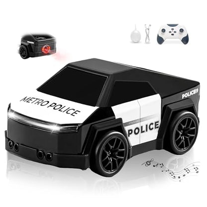 Remote Control Car Cyber-Inspired Rc Cars Toys with Drift Spray Lights Sound Automatic Follow 2.4GHz Rc Truck Toys for 3+ Boys Pet - color: Black