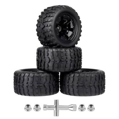 2.8" Preglued 1/10 Stadium Truck Wheels and Tires 12mm Hex for Traxxas Rustler Stampede 4x4 2WD Redcat Volcano Epx S30 Blackout Xte 4PCS