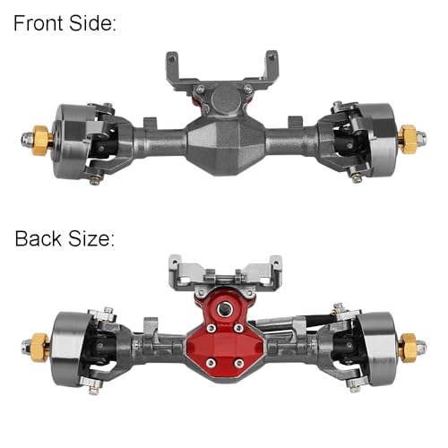 Diamond Shape SCX24 Aluminum Axle Upgrades for Axial SCX24 Deadbolt C10 JLU Gladiator Bronco 1/24 RC Crawler (Titanium) - color: Titanium