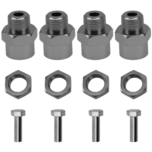 Aluminum Alloy 12mm to 17mm Wheel Hex Drive Hub Adapter Conversion 15mm Offset Extension for 1/10 Off-Road RC Car Monster Truck (Titanium) - color: Titanium